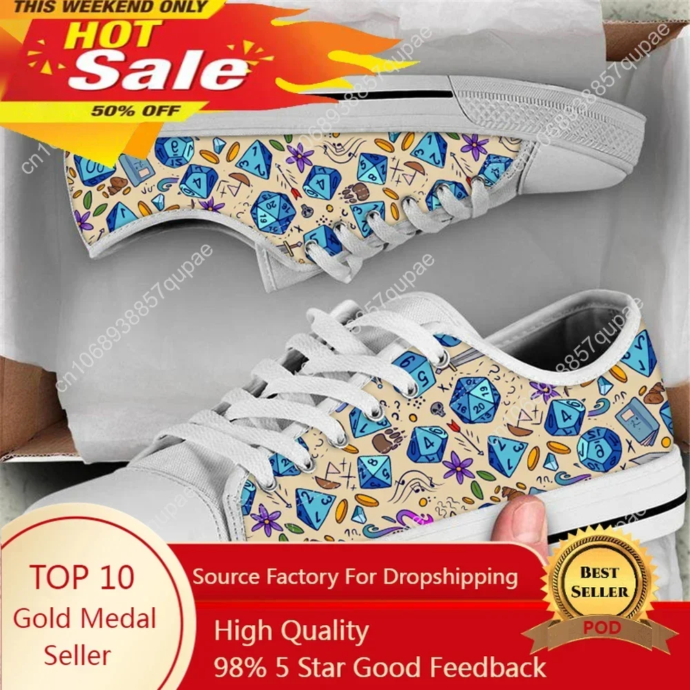 Dice Cartoon Low Top Shoes Men Women Teenager Sneakers Canvas High Quality Sneaker Casual Customized Couple Shoes