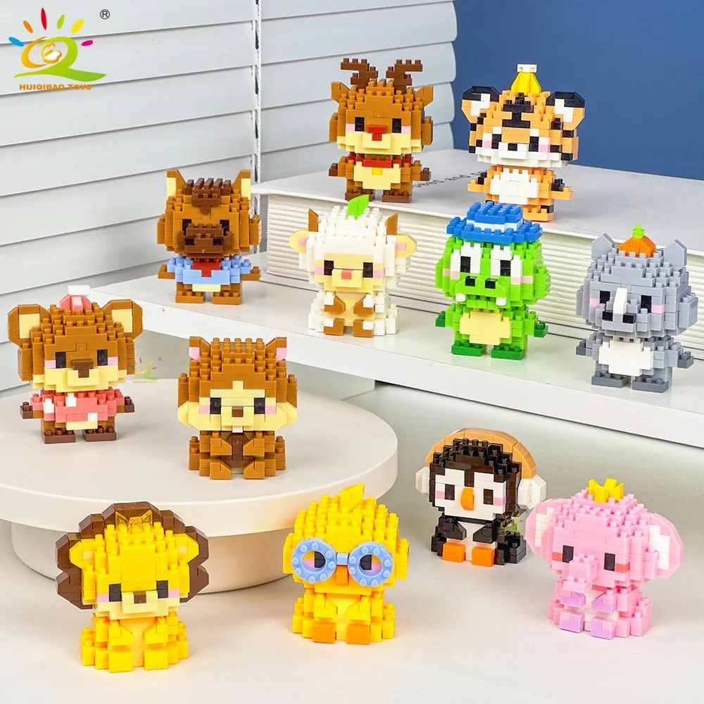 มินิน่ารัก Anima Micro Building Blocks 3D เพชร LION อิฐ DIY City Construction ของเล่นเด็กของขวัญเด็ก