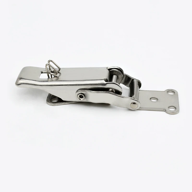 Stainless Steel Buckle Snap Hasp Cabinet Luggage Closure Spring Loaded Toggle Tie DIY Metal Buckles Lock Fasteners Tools