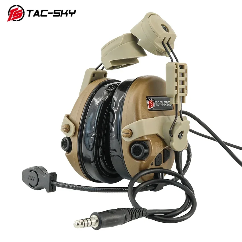 TS TAC-SKY ARC OPS-CORE Rail Dual Purpose New Bracket, Silicone Earmuffs, Airsoft Hunting and Shooting Pickup Tactical Headset