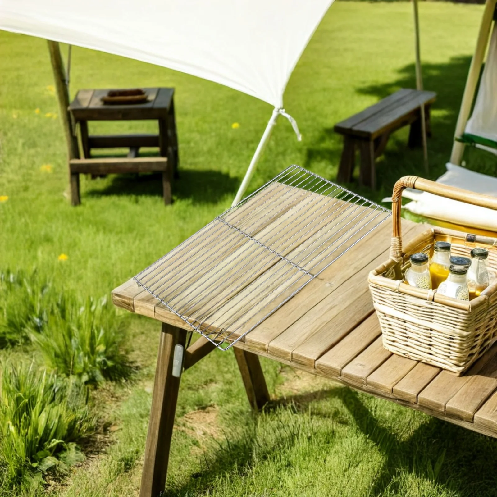 

1 шт., корзина для барбекю из нержавеющей стали, гладкая сварная проволочная сетка, стойка для гриля, отель, домашняя кухня, сетка для барбекю, корзина для барбекю