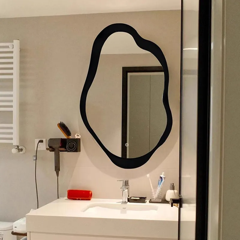 

Korean Style Hanging Mirror Girls Vanity Bathroom Makeup Aesthetic Modern Mirror Cloud Twisted Wonderland Espelhos Home Products
