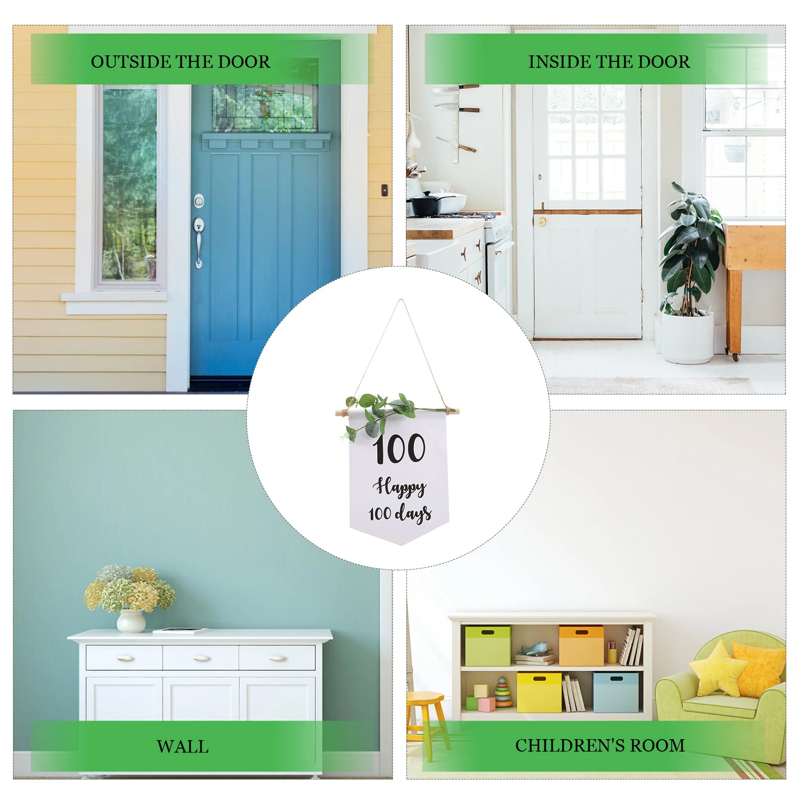 

Hundred Days Banner Happy 100 Days Party Decoration Premium Material Birthday Hanging Decor for