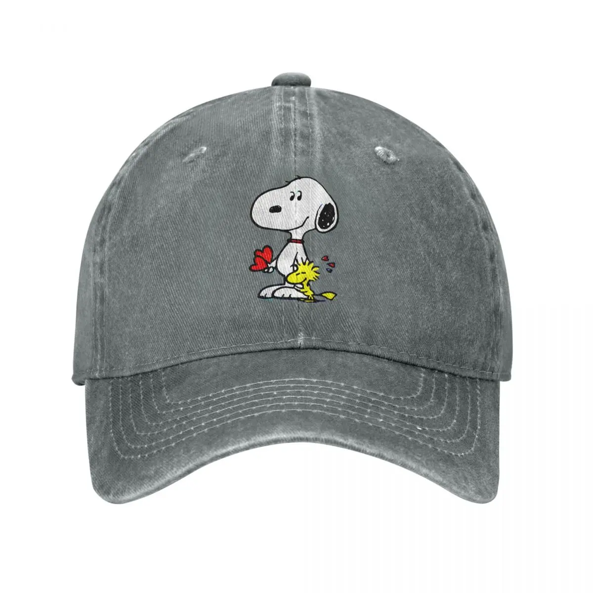 Washed Men's Baseball Cap Pinky Pink Snoopy Trucker Snapback Caps Dad Hat Peanuts Snoopy Golf Hats image 2