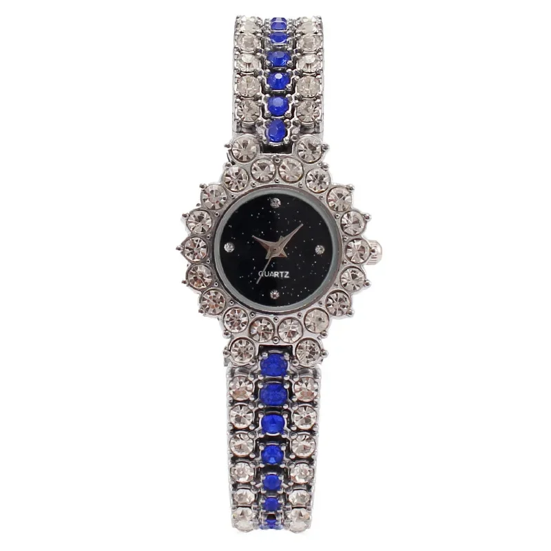 2 unids/set reloj de mujer reloj de pulsera de cuarzo con diamantes de imitación de lujo y pulsera de cereza, regalo para mamá y ella