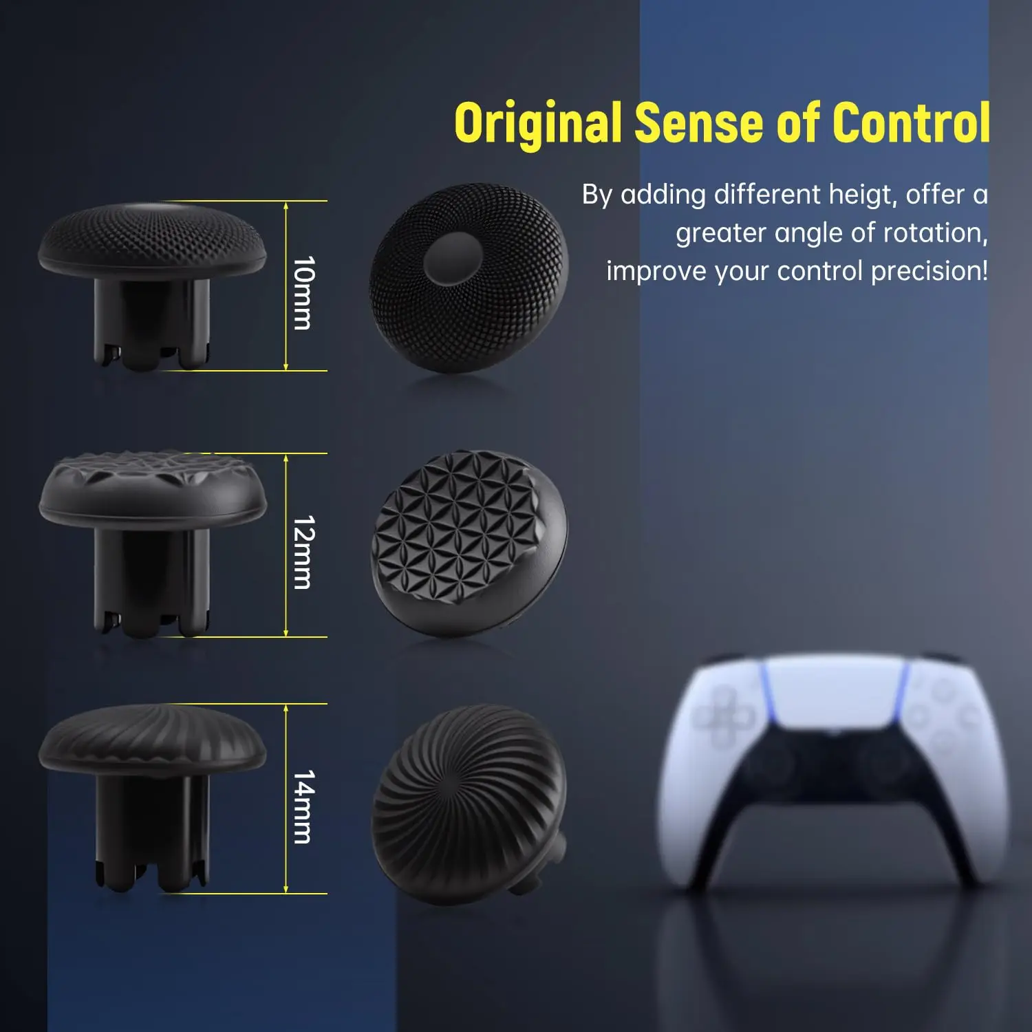 Consola de juegos Joystick Triggers Botones para PS5 Edge Controller Dualsense Reemplazo Thumbsticks Joysticks Cap Blanco