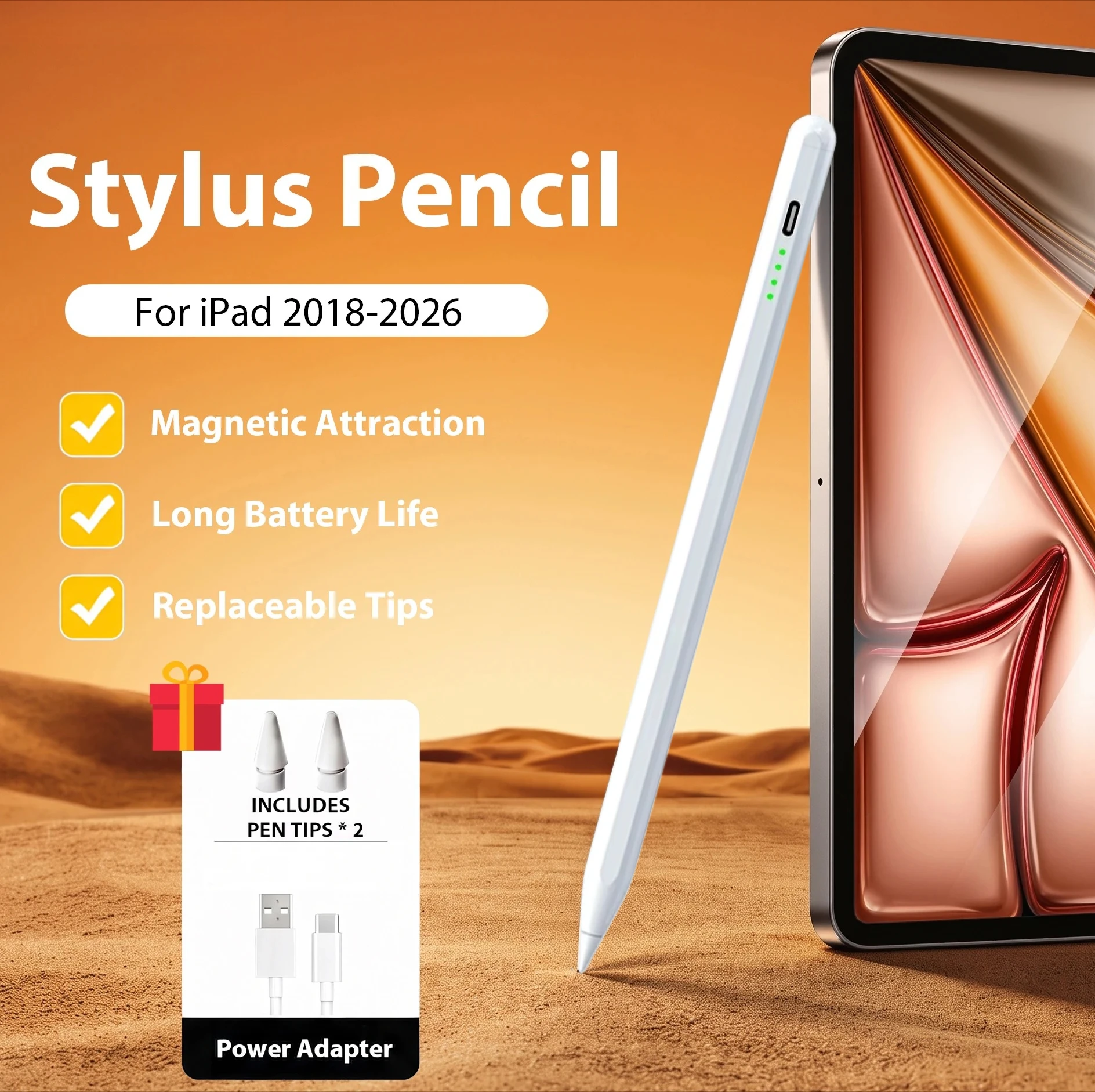 For Apple Pencil Stylus for IPad Air 11 M4 M3 M2 11th A16 10th/9th/8th/7th Gen Pro 12.9 13 M5 Mini 7 6 10.2 Painting Touch Pen