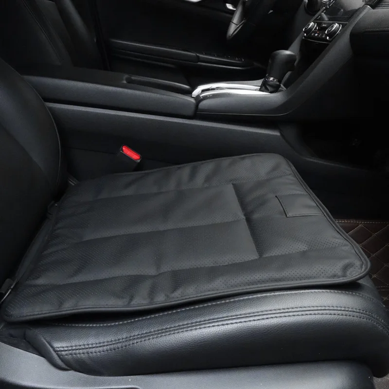 yimoyop 45*43CM Leather Car Seat Cushion With Breathable Hole Universal Anti-slip Vehicle Seat Mat Soft Seat Padi