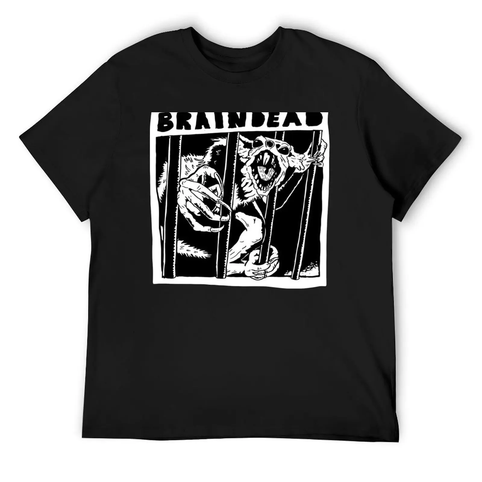 

Braindead Rat monkey square T-Shirt Short sleeve tee heavyweights clothes plain black t shirts men