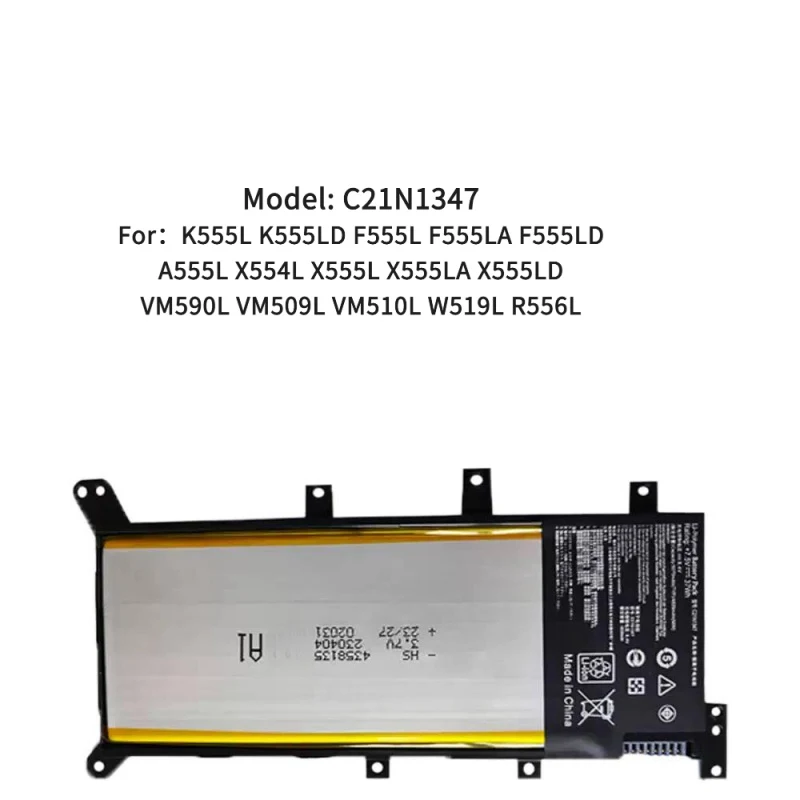 C21N1347 cell Laptop Battery For ASUS X555 X555L X555LA X555LD X555LN X555MA F555A F555U 2ICP4/63/134