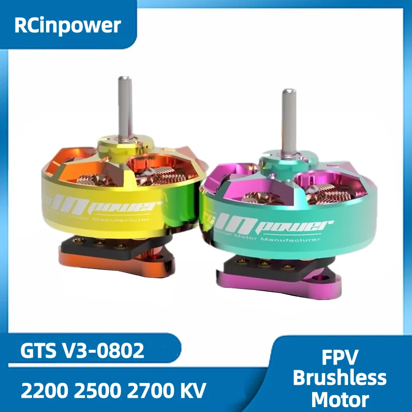 

RCinpower GTS V3-0802 Бесщеточный двигатель 2200KV 2500KV 2700KV Гоночный двигатель FPV в помещении