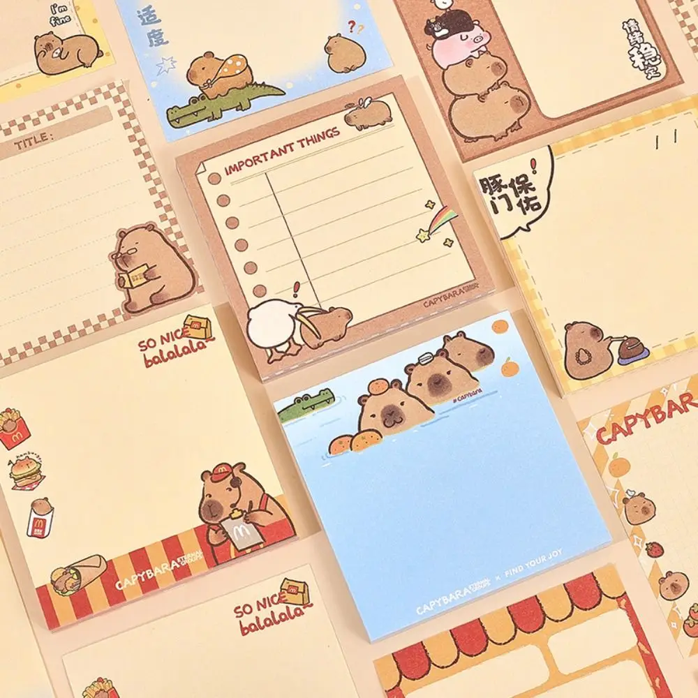 Non Sticky Capybara Memo Pad Daily To Do List Cartoon Message Paper Note Pad Cute INS Note Paper Student