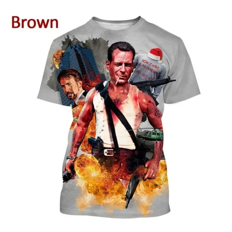 New Action Movie Die Hard T-shirt Stampa 3d T-shirt a Maniche Corte Da Uomo Personalita Hip-hop Unisex Casual Girocollo T-shirt