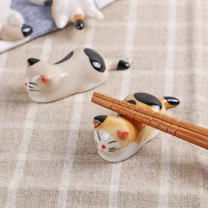 5/6pcs/Set Chopsticks Pillow Chopstick Rest Home Decoration Cat Chopsticks Forks Holder Chopsticks Holder Spoon Holder