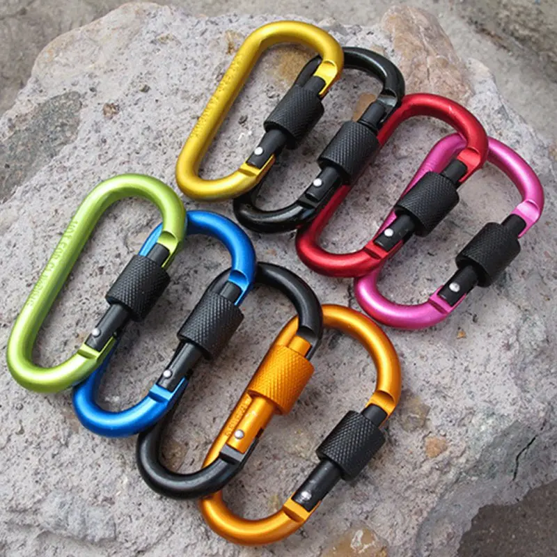 Aluminum Alloy Carabiner Hook Backpack Buckle High Strength Wear-resistant D-type Carabiner