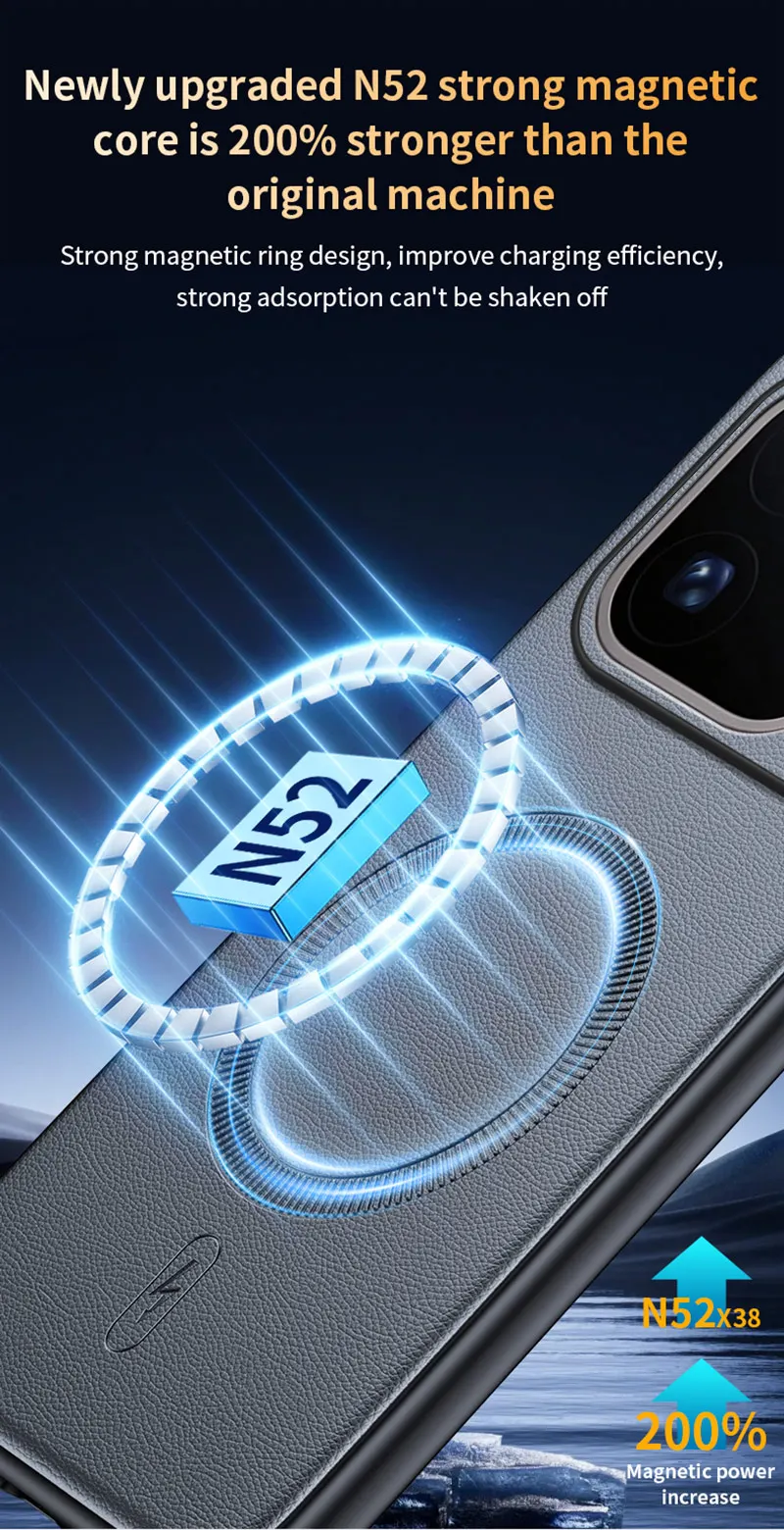 Für OPPO Find X10 Pro Max: Magnetische Schutzhülle aus Leder, Anti-Fingerabdruck, rutschfest, aus PC+TPU. – Detail 9