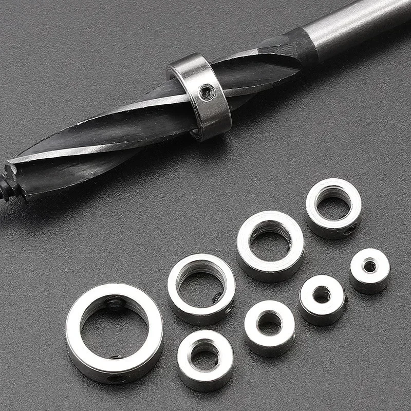 2/10pcs เจาะความลึก STOP Bit COLLAR ชุด Bit Positioner จํากัดแหวน ALLEN ประแจกระชับ Stopper งานไม้เครื่องมือ