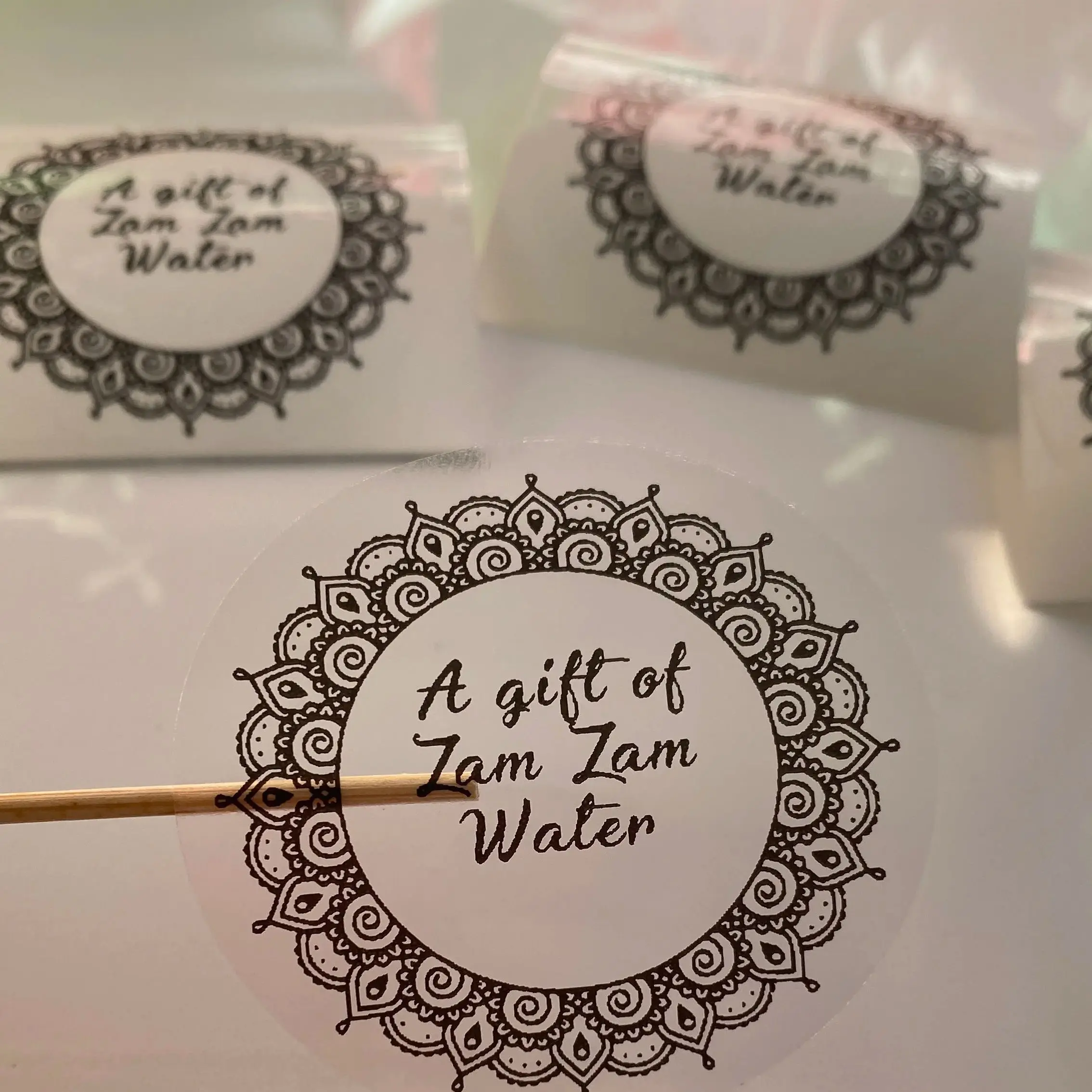 50 EID Zam Zam Water Muslim Islam Gift Stickers Eid al-Adha Decorations Label