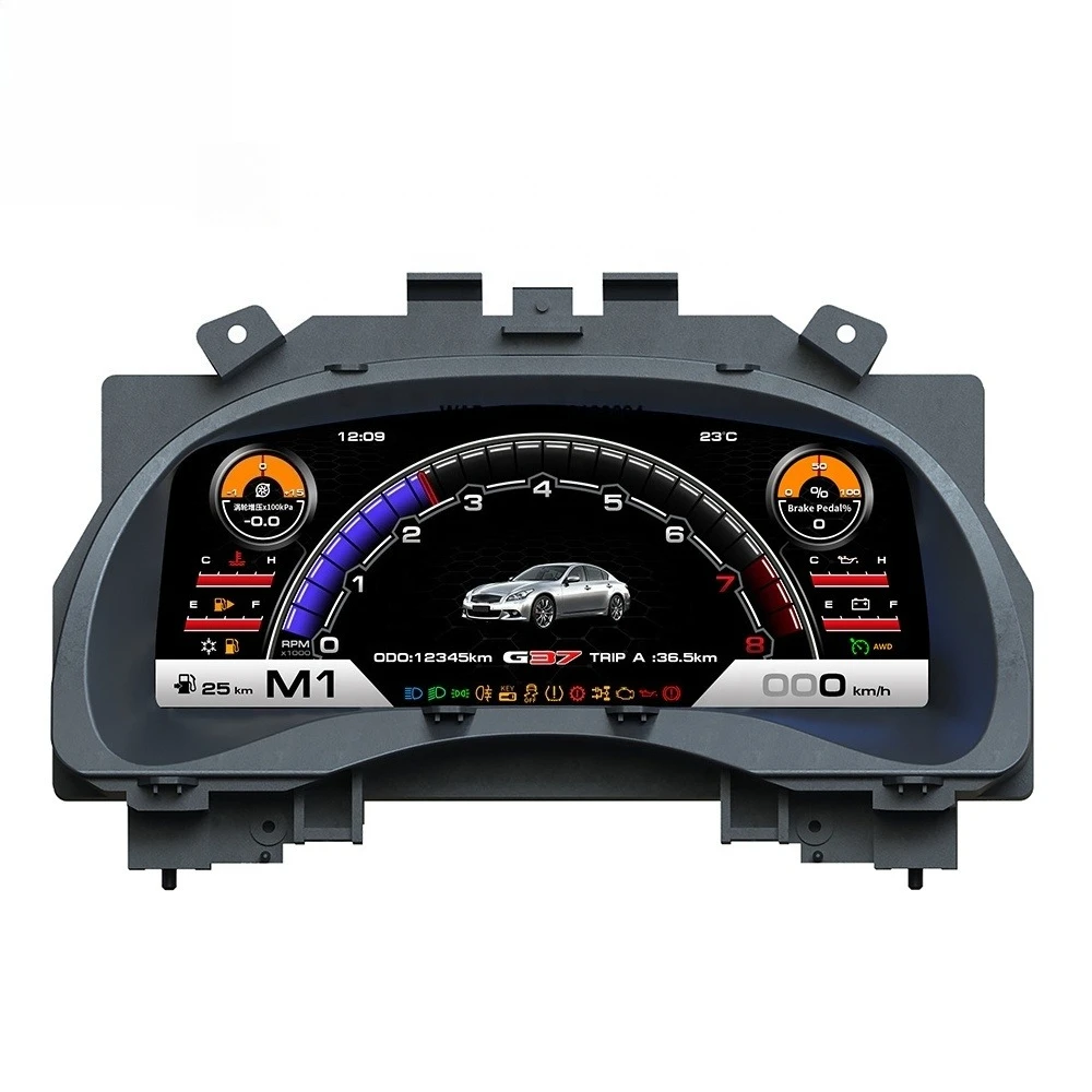 

12.3'' LCD Digital Cluster RN-1030 for G25 G35 G37 2008-2012 Dashboard Panel Speedometer