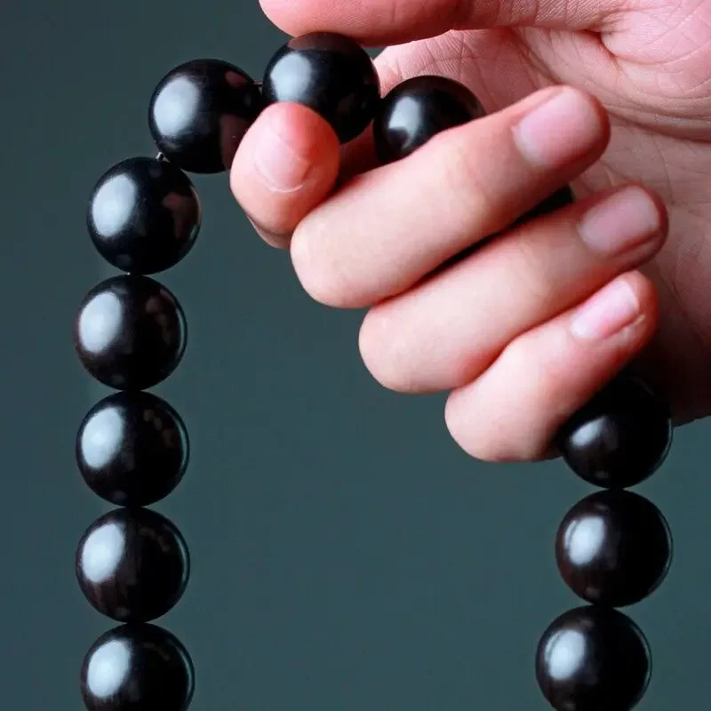 UMQ Original Handheld Bracelet Purple Sandalwood Ebony Agarwood Older Material Made Prayer Beads Couple Crafts Tassel Jewelry - Image 3