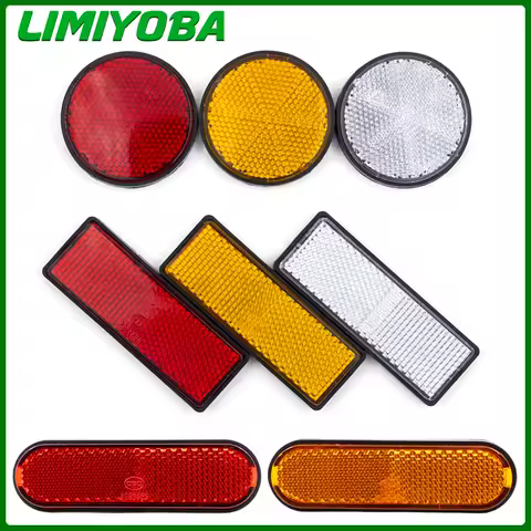 1pc Rectangle Round Ellipse Self Adhesive Reflector Safety Mark Signal Strip Rear Position Reflective Bicycle Caravan RV Trailer
