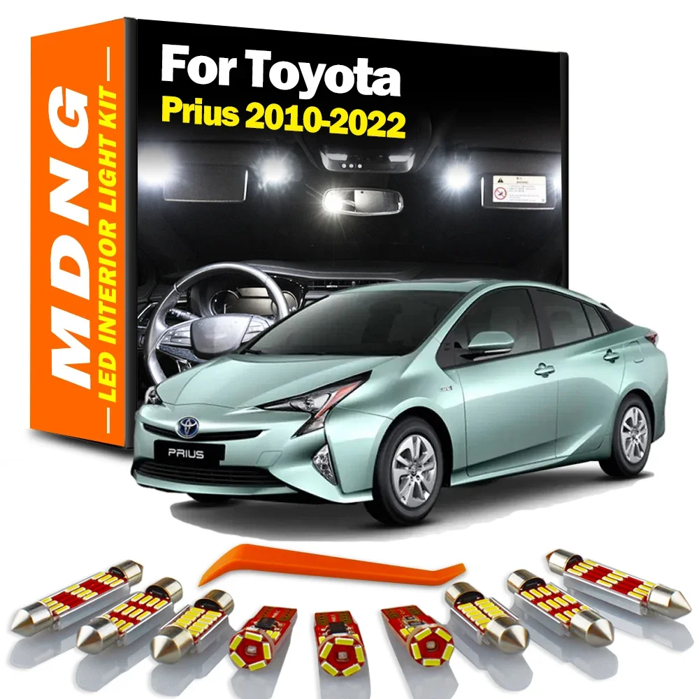 

MDNG 12Pc Canbus For Toyota Prius 2010 2014 2015 2016 2017 2018 2019 2020 2021 2022 LED Bulbs Interior Reading Dome Light Kit