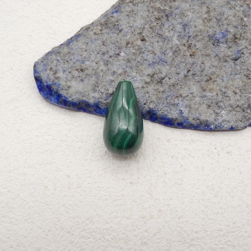 Handmade Jewelry Natural Stone Malachite Water Drop Pendant Bead Fashion Necklace Accessories 23x12mm 6g