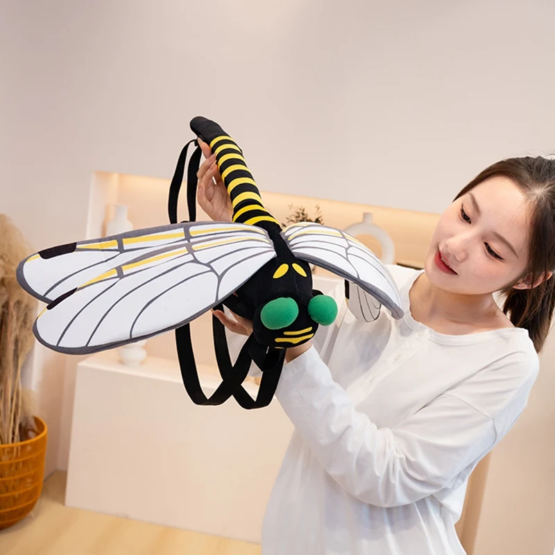 Cartoon Insect Stuffed Doll Backpack Simulation Dragonfly Mantis Plush Toy Backpack Home Decoration Gift For Boys And Girls