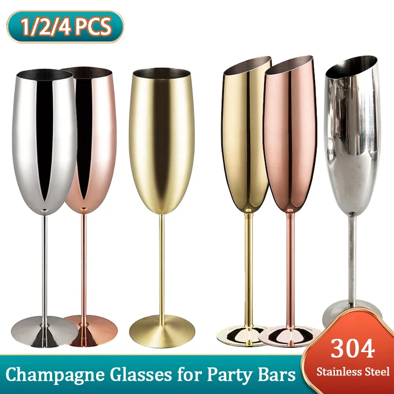 

Texture Champagne Glass Goblet 304 Stainless Steel Cup Champagne Glass Red Wine Cocktail Glass Drinks For Party Bar Wedding Pool