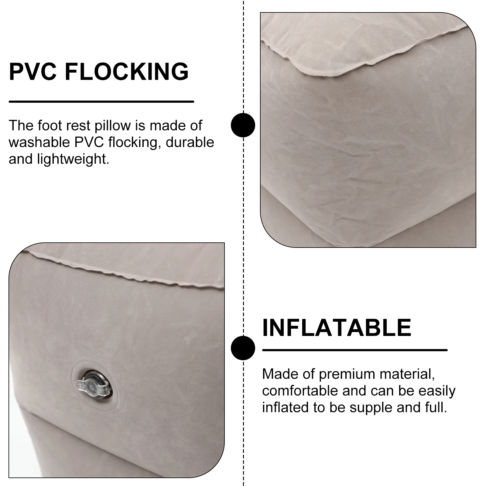 

1 set 1 Set Inflatable Foot Rest Pillow Kids Airplane Bed Adjustable Height Leg Rest Travel Essentials Pvc Flocking