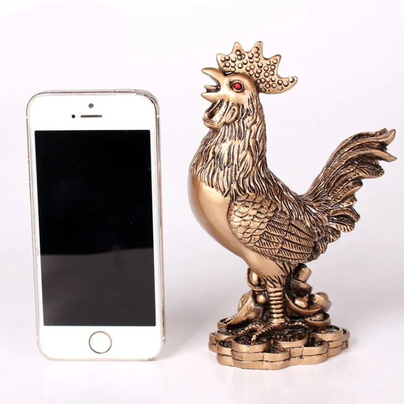 New Home Decorative Rooster Copper Decoration Craft Golden Chicken Feng Shui Fashion Cock Ornaments