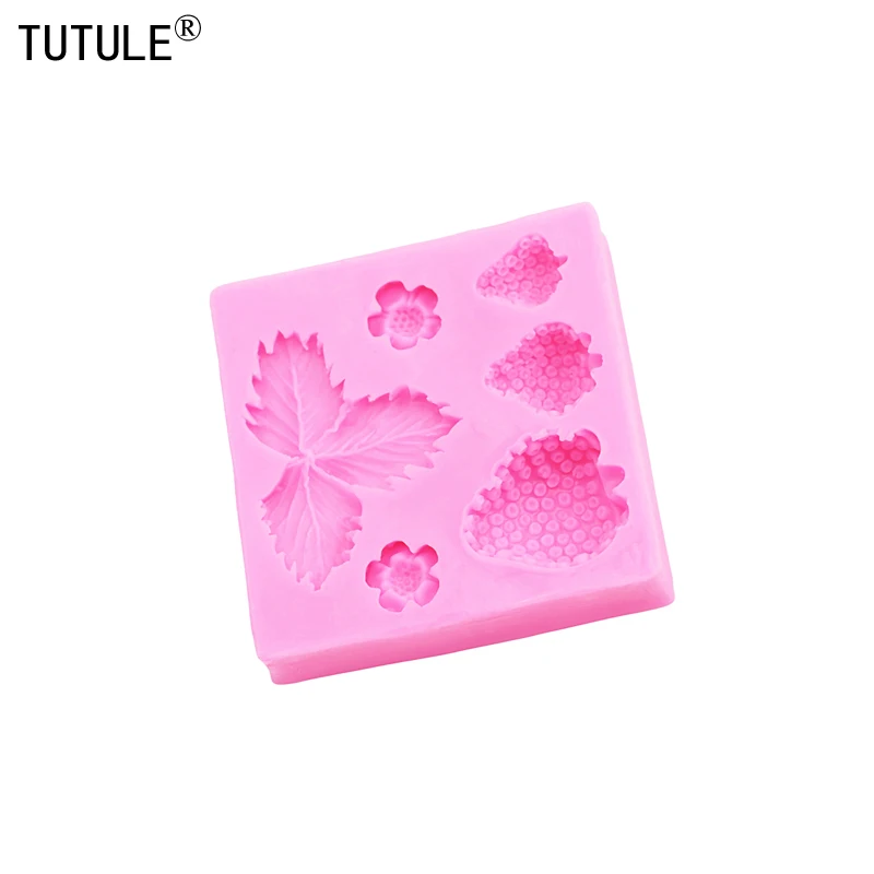 strawberry Silicone Mold sugar craft fondant tools cake decorating soap clays mould baking tool DIY strawberry kitchen Mould