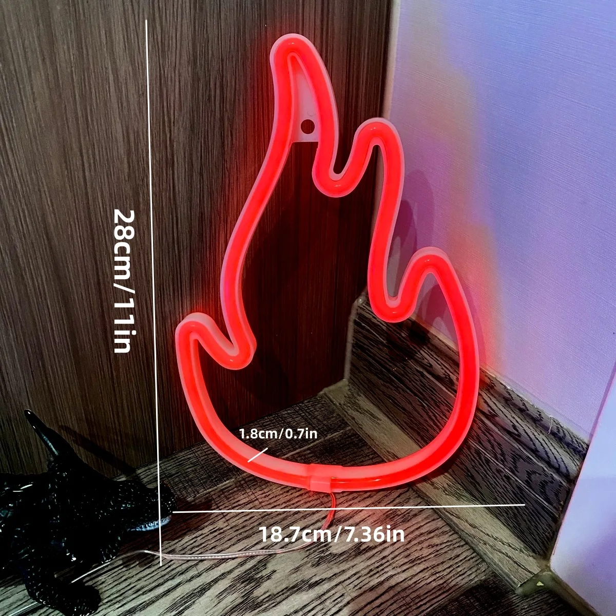 Flame LED neon lights, Powered by USB or battery pack, for store, holiday decoration, home, bar, party, wedding decoration