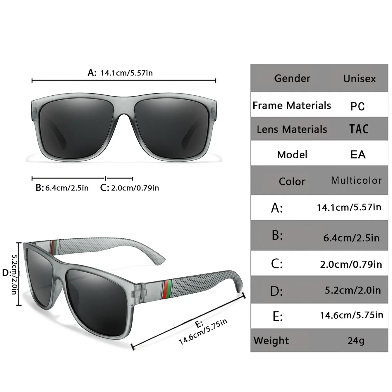 نظارات شمسية مستقطبة عصرية بإطار كبير للرجال والنساء، مناسبة للقيادة والرياضات الخارجية.