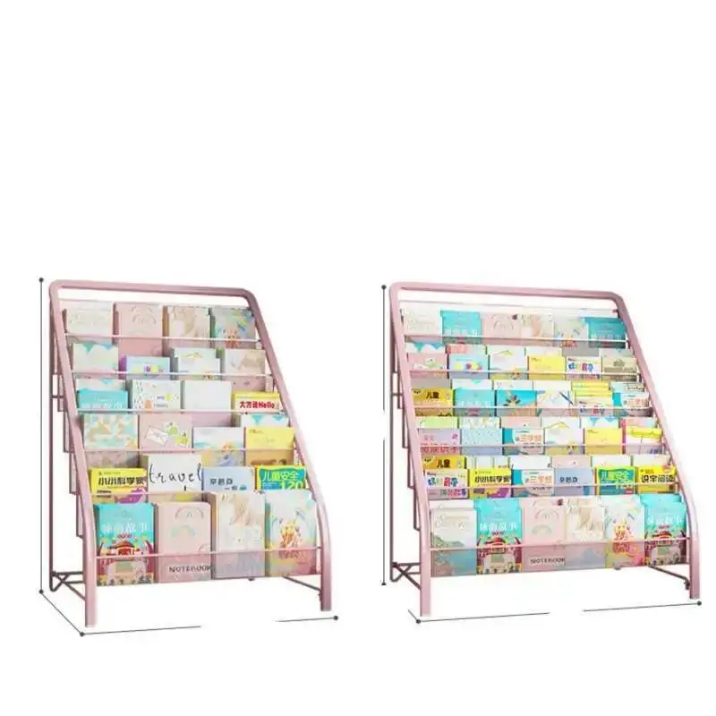 Living Children Bookcases Aesthetic Room Furniture Storage Cabinet Type Book Magazine Rack Estanteria Habitacion Iron Shelf Home
