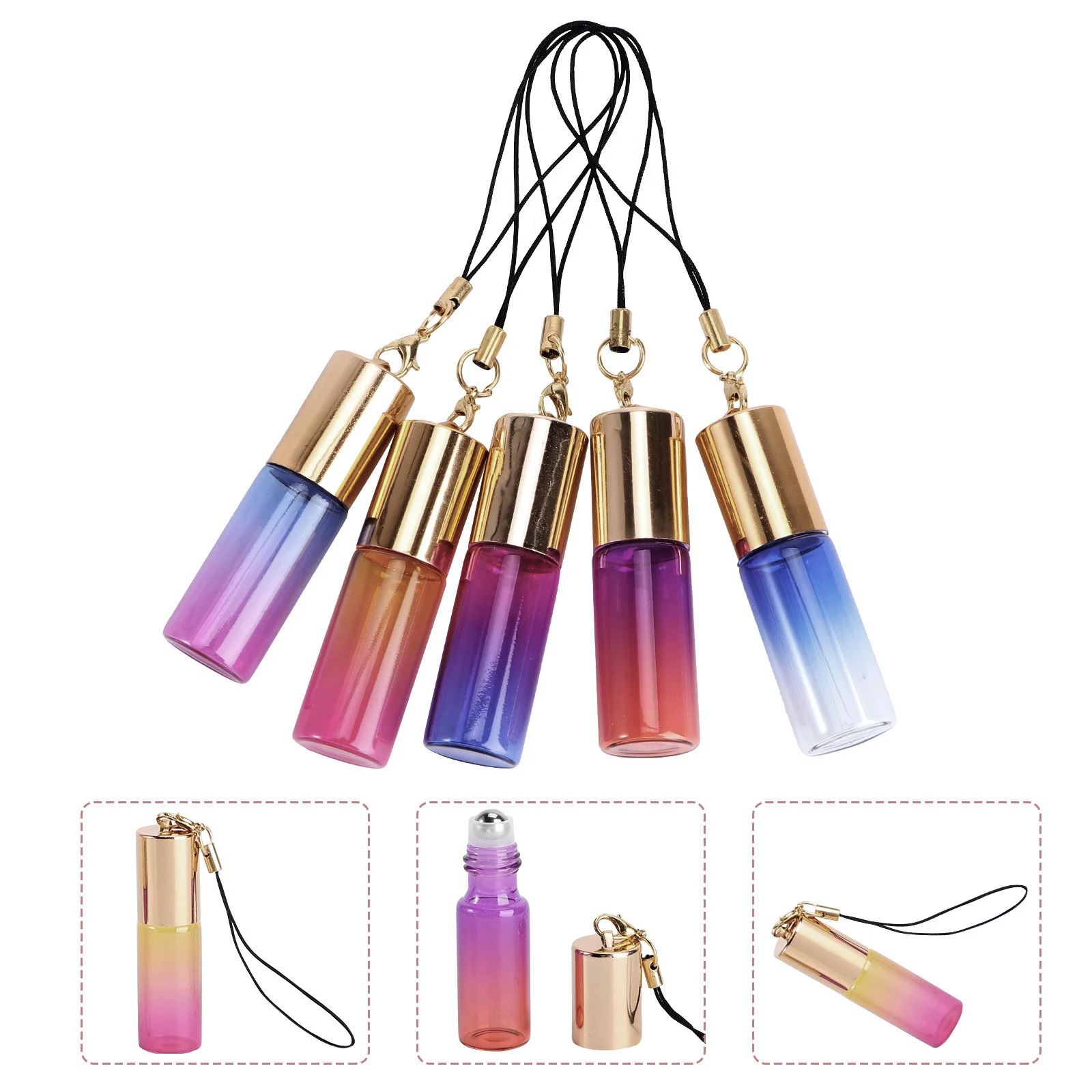 29 Pcs Roller Ball Bottle Set Key Chain Opener Oil Bottles Essential Glass Container Plastic Empty Baby Mini Roll-on Perfume