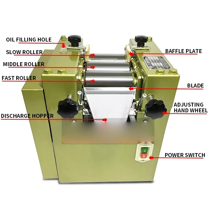 S65 Three Roll Grinding Mill Grinder Roller Machine Alloy steel roller Ink/pigment/food grinding and dispersion