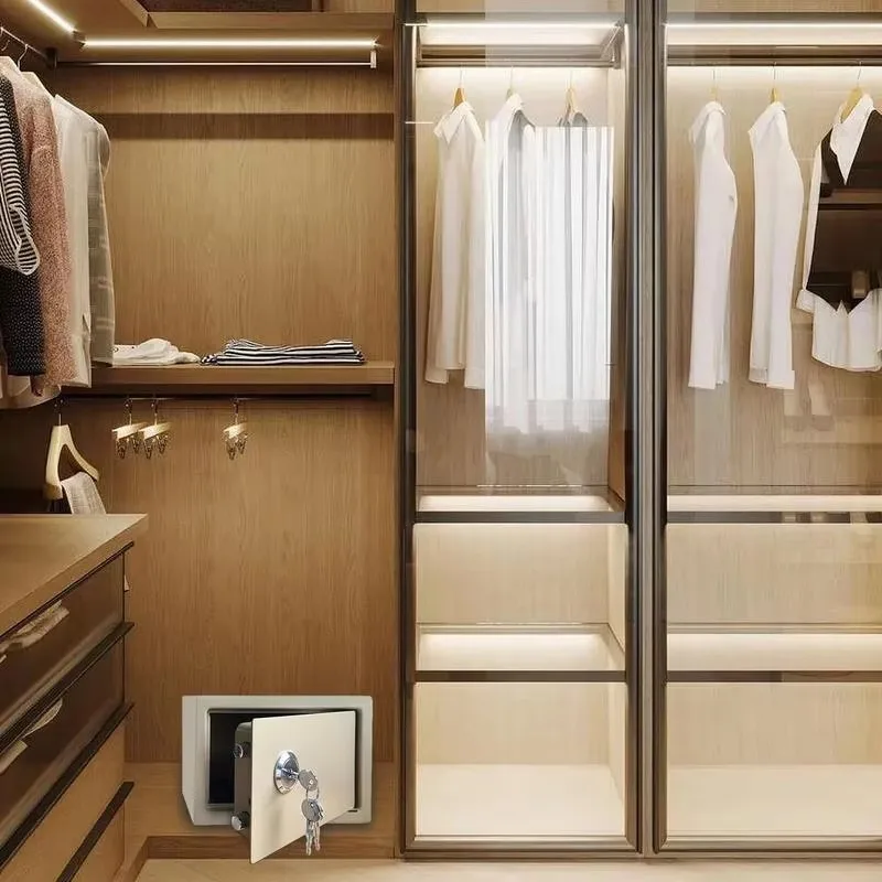 Safe Box Steel Security Safe And Lock Box With Electronic Keypad Fireproof Home Safe Dual Key System Secure Cash Jewelry IDbox