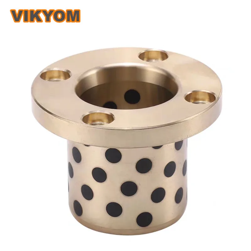 2 Pcs MPTZ20-15 20-20 20-25 20-30 20-35 20-40 20-50 20-60 Round Flange Graphite Copper Bushing Oil-free Bushing Sliding Bearing