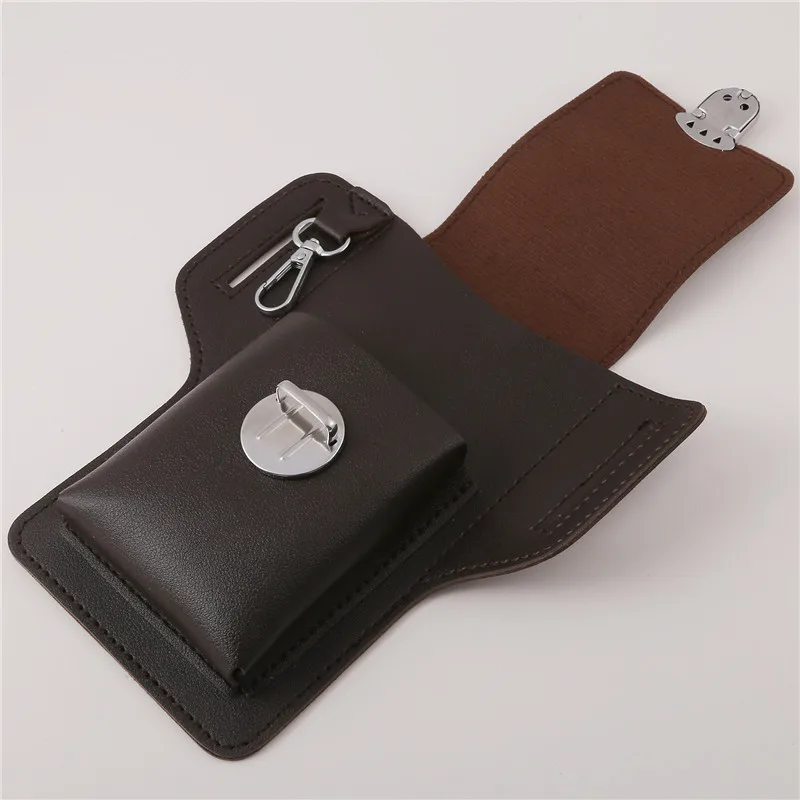 Sac de ceinture de téléphone multifonctionnel en cuir PU pour hommes, sac rétro, étui de boucle de téléphone portable, poudres de téléphone, portefeuille, étui de téléphone de haute qualité