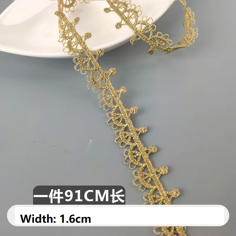 5 Yards Gold Embroidery Flower Lace Trim Knitting Wedding DIY Handmade Classic Style Patchwork Ribbon Sewing Supplies Craft