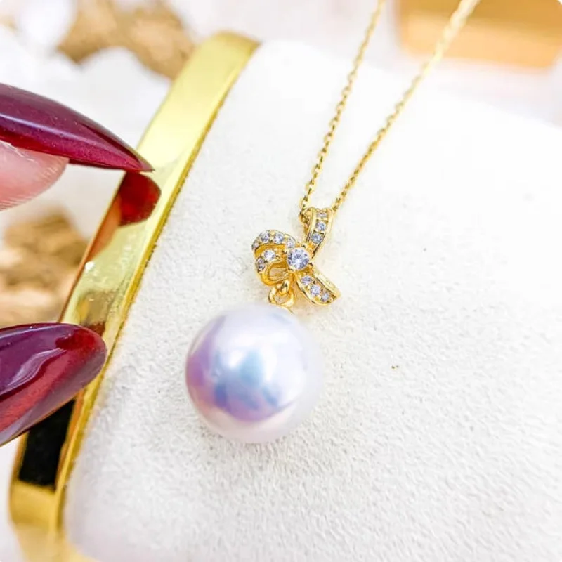 

Дизайнерский модный кулон из натурального белого жемчуга Южных морей AAAA 9-10 мм, серебро 925 пробы