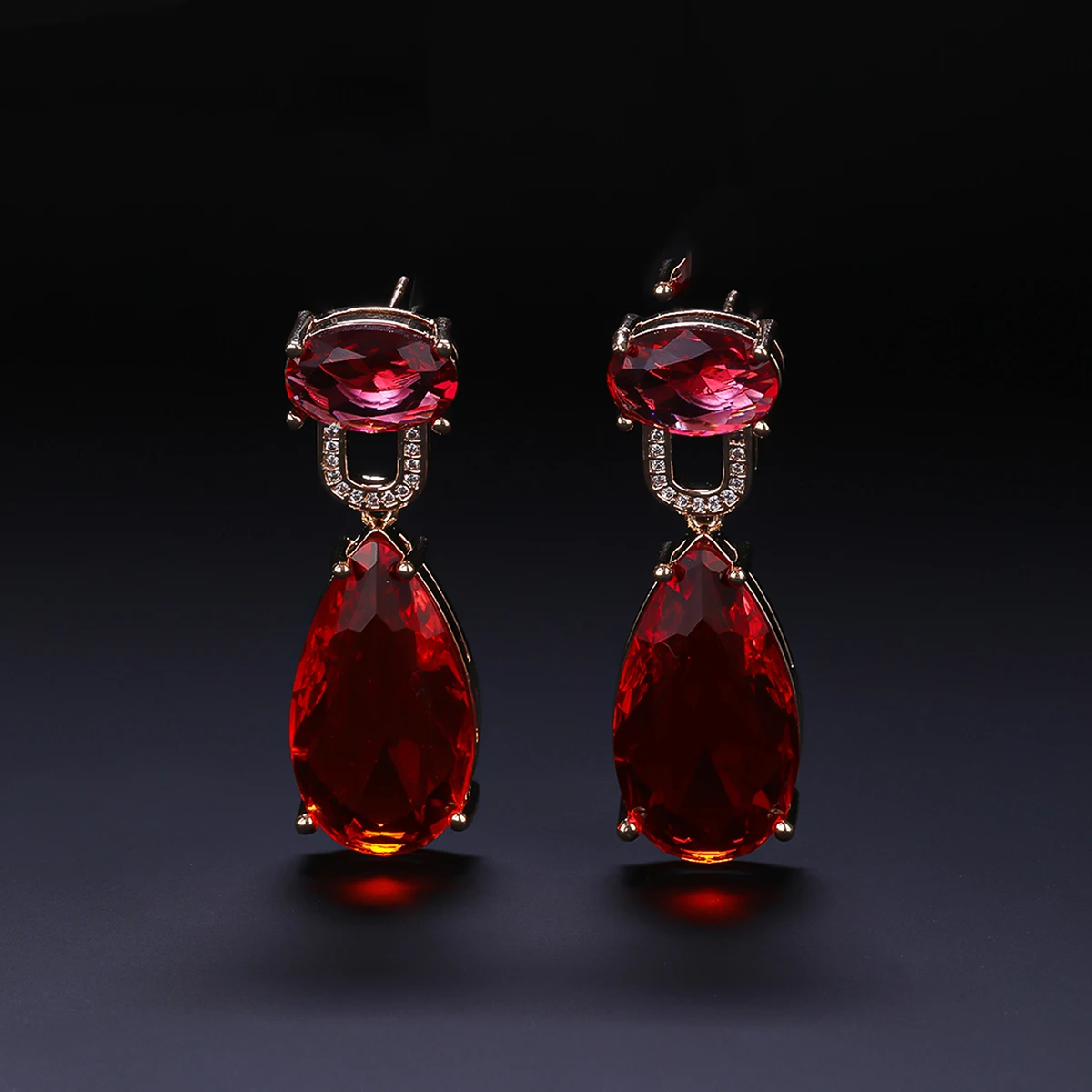 

Shiny Blue,Red,Green Big Cubic Zirconia Crystal Dangle Drop Earrings Women Luxury Jewelry Accessories CE12104