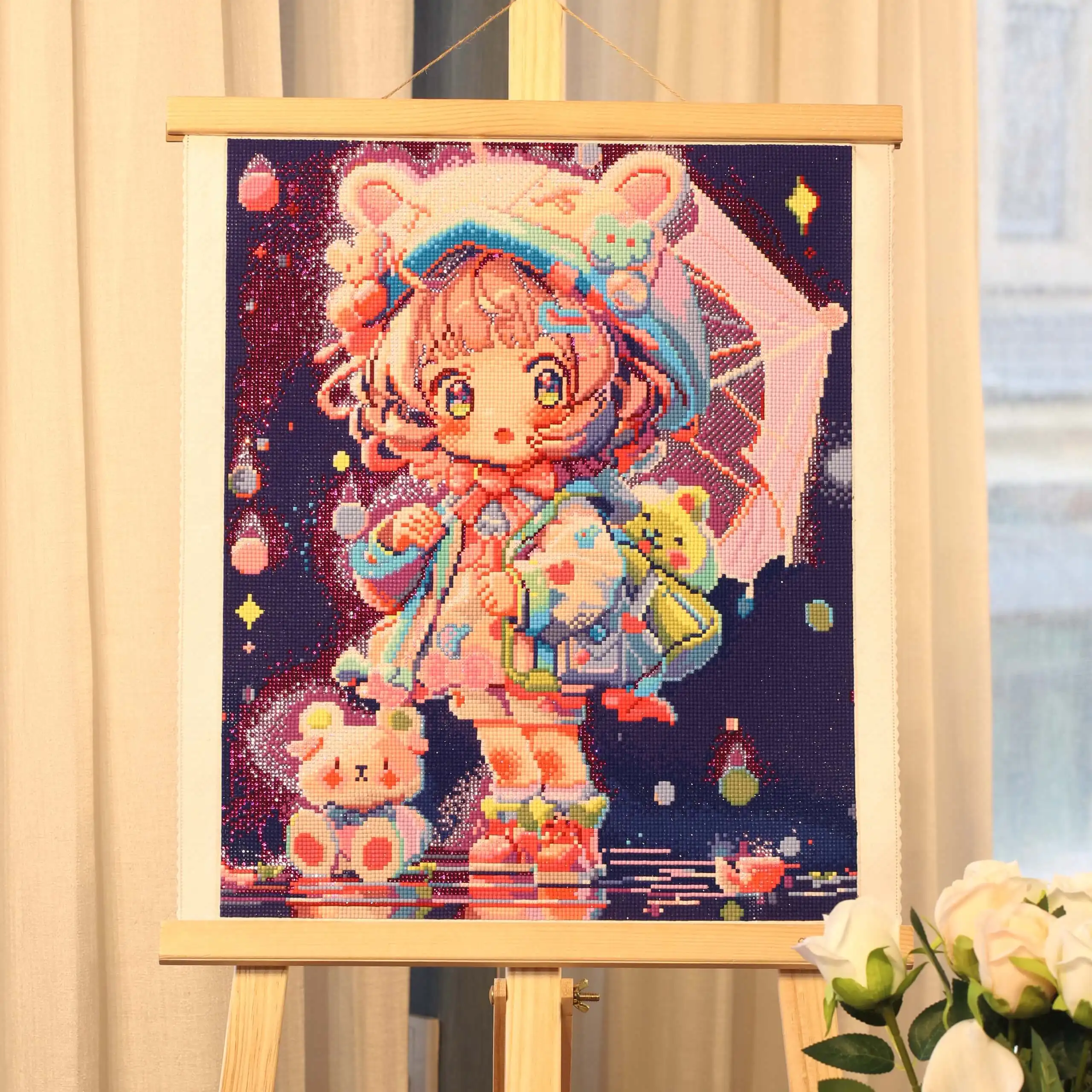 ミニジェム-ドーパミン-ロリータ-ダイヤモンドペインティングキット、40x50cm-フルドリル-レジンスクエアab＆シャイニーダイヤモンドアートセット-ホームデコレーション用