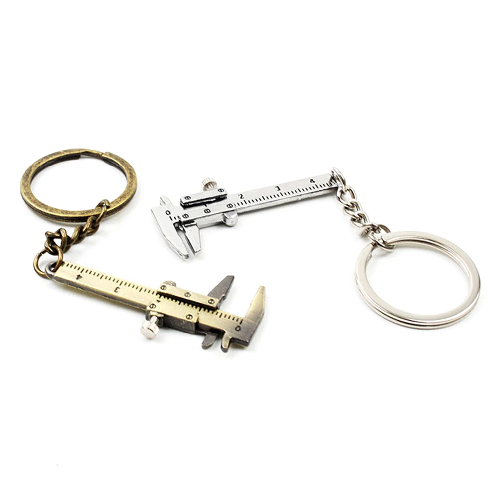 40mm Metal Portable Mini Vernier Caliper with Chain Keychain and 1mm Accuracy Measurement Vernier Caliper Accessories Key Chain