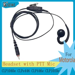 RISENKE-Auricolari a forma C per Motorola, CLP1040e, CLPe446, CLP446e, Radio, Walkie Talkie, Cuffie di sorveglianza con Mic PTT