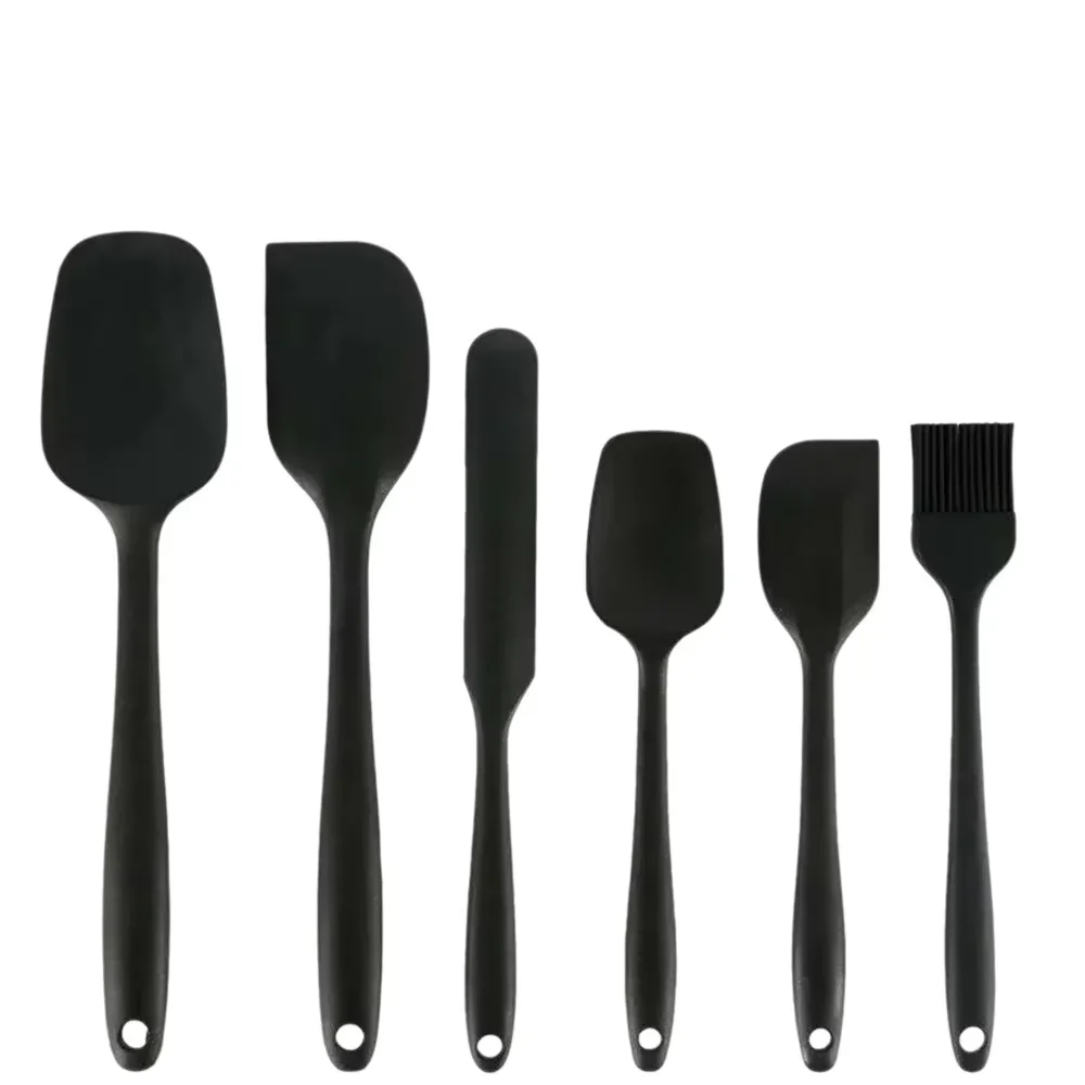 6PCS Silicone Spatula Set,Rubber Spatula High Heat-Resistant One Piece Seamless Cooking Spatula Kitchen Utensils Cookware Baking