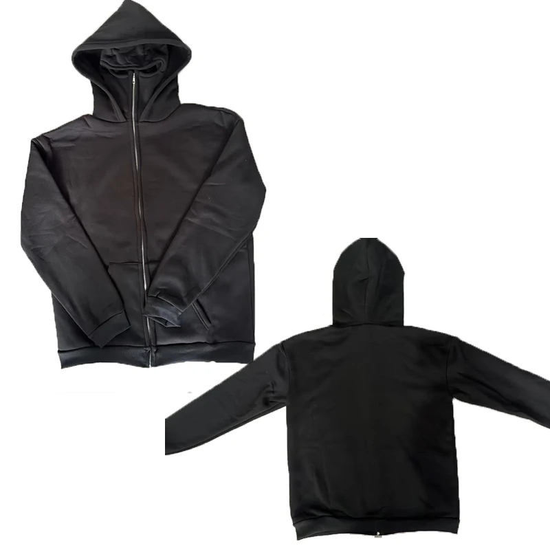 Men's Balaclava Zip Hoodie Winter Warm Casual Sweatshirt With Hooded Face Mask Zipper Design Sports Jacket Outdoor Sportswear ﻿