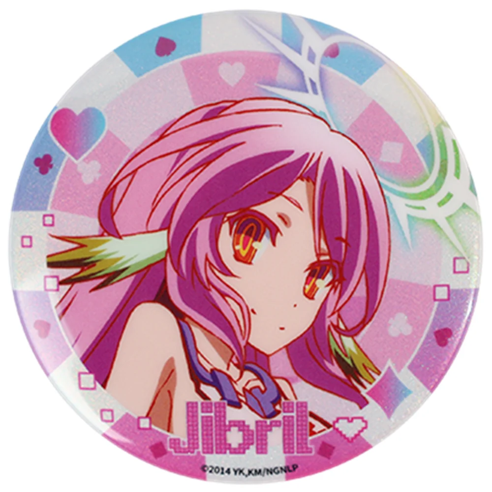 58mm Anime NO GAME NO LIFE Sora Shiro Riku Dora Stefani Dora Cosplay COSTUME Badge Pin SPTE Tinplate Brooch﻿ Prop Xmas Gilf