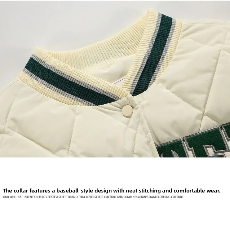 

Мужское зимнее пальто с подкладкой Thiened Fce, хлопковое пальто Harajuku Sle, модный простой дизайн, повседневная одежда, полиэфирное волокно